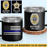 Personalized US Police Badge US Flag Bule Line Laser Handle Cup Printed KVH241735