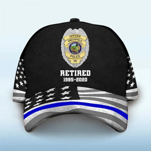 Personalized Retired Police US Badge US Police Flag Cap 3D Printed KVH241747