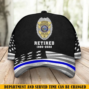 Personalized Retired Police US Badge US Police Flag Cap 3D Printed KVH241747