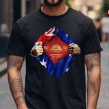 Personalized Australian Veteran Logo Australia Flag Custom Rank & Name T-shirt Printed LVA241749