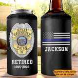 Personalized US Police Badge & Service Time Retired Police Officer Can Cooler 16oz Printed KVH241756
