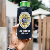 Personalized US Police Badge & Service Time Retired Police Officer Can Cooler 16oz Printed KVH241756