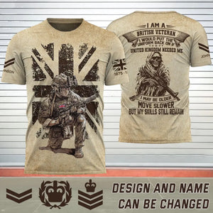 Personalized Don't Ever Think That Reason I Am Peaceful Is Because I Forgot How To Be Violent UK Veteran 3D T-shirt Printed AHHN241757