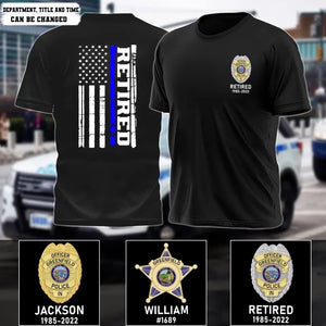 Personalized US Police Badge & Service Time Retired Police Officer T-shirt Printed KVH241761