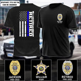 Personalized US Police Badge & Service Time Retired Police Officer T-shirt Printed KVH241761