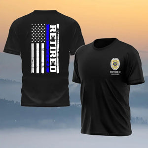 Personalized US Police Badge & Service Time Retired Police Officer T-shirt Printed KVH241761