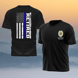 Personalized US Police Badge & Service Time Retired Police Officer T-shirt Printed KVH241761