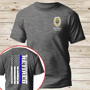 Personalized US Police Badge & Service Time Retired Police Officer T-shirt Printed KVH241761
