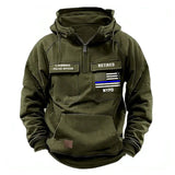 Personalized Retired US Police Department US Police Flag Blue Line American Retro Hooded Sweatshirt Printed QTHN241766