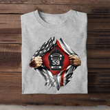 Personalized US Firefighter Hand Tear Flag Custom Name & ID Number T-shirt Printed LVA241772