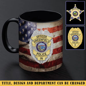 Personalized US Police Badge US Flag Mug Printed AHHN241787