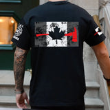 Personalized Canadian Firefighter Department Canada Flag Custom Name & ID T-shirt Printed AHVQ241774