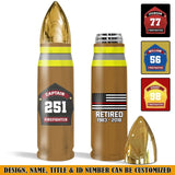 Personalized US Firefighter Flag US Firefighter Badge Custom Time & ID Bullet Tumbler Printed AHVQ241791