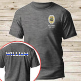 Personalized US Police Badge & Service Time Custom Name Blue Line Retired Police Officer T-shirt Printed KVH241793