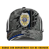 Personalized US Police Badge Police Officer Grey 3D Cap Printed KVH241800