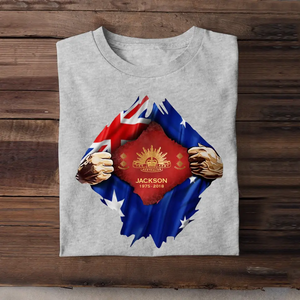 Personalized Australian Veteran Logo Australia Flag Custom Rank & Name T-shirt Printed LVA241749