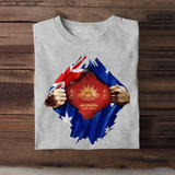 Personalized Australian Veteran Logo Australia Flag Custom Rank & Name T-shirt Printed LVA241749