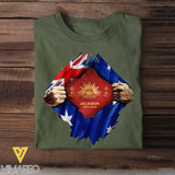 Personalized Australian Veteran Logo Australia Flag Custom Rank & Name T-shirt Printed LVA241749
