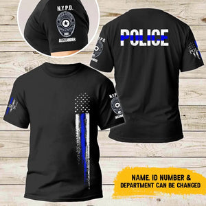 Personalized US Police Badge Logo & Department Custom Name T-shirt Printed AHVQ241829