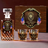 Personalized US Police Bagde Custom Name & Time 
Decanter Set With Glasses Or Whiskey Glass Printed AHVA241836