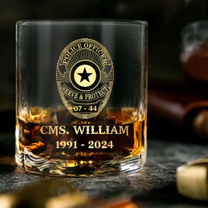 Personalized US Police Bagde Custom Name & Time 
Decanter Set With Glasses Or Whiskey Glass Printed AHVA241836
