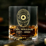 Personalized US Police Bagde Custom Name & Time 
Decanter Set With Glasses Or Whiskey Glass Printed AHVA241836