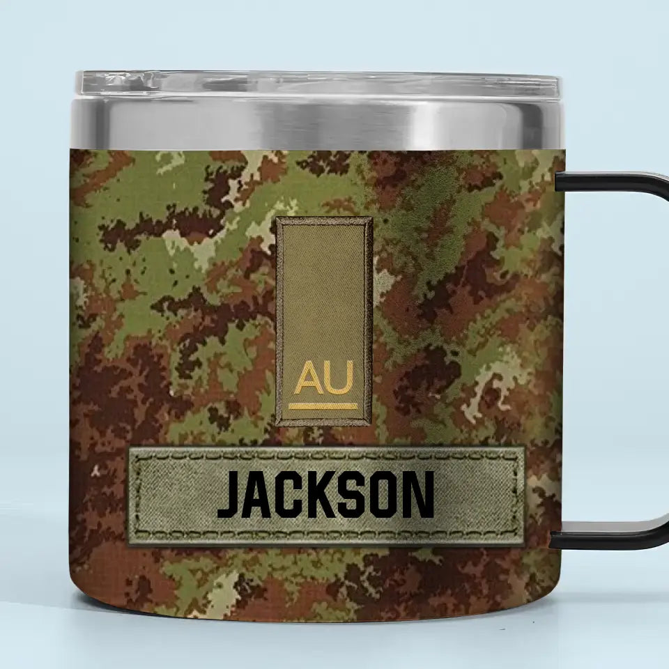 Personalized Italian Army Veteran Rank Camo Coffee Cup Printed AHVA241826
