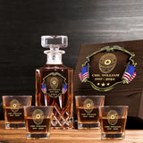 Personalized US Police Bagde Custom Name & Time 
Decanter Set With Glasses Or Whiskey Glass Printed AHVA241836