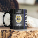 Personalized US Police Custom Name & ID Police Proudly Served Black Mug Printed KVH241843