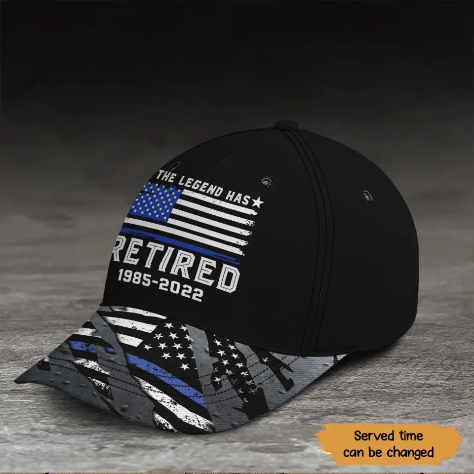 Personalized The Legend Has Retired Retired US Police Cap 3D Printed QTKH241857