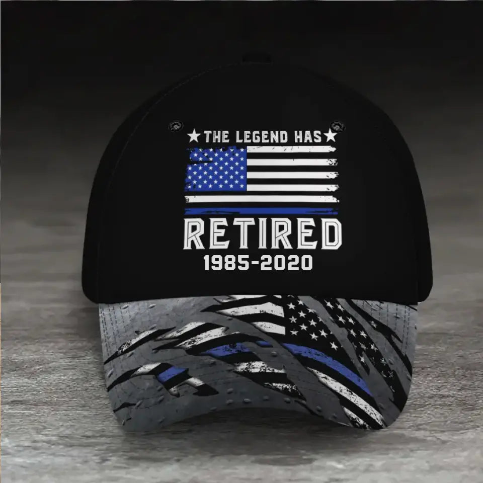Personalized The Legend Has Retired Retired US Police Cap 3D Printed QTKH241857