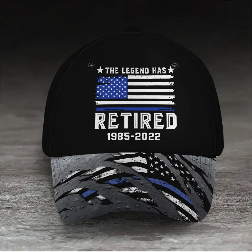Personalized The Legend Has Retired Retired US Police Cap 3D Printed QTKH241857