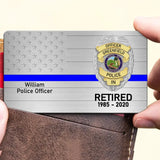 Personalized Retired US Police Badge Police Officer  Custom Name Aluminum Wallet Card Printed KVH241863