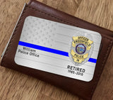 Personalized Retired US Police Badge Police Officer  Custom Name Aluminum Wallet Card Printed KVH241863