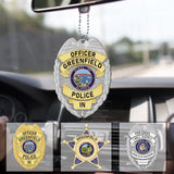 Personalized Police Officer Badge Car Hanging Acrylic Ornament Printed KVH241874