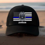 Personalized US Police Badge US Police Flag Custom Name & ID Black Cap 2D Printed QTVQ241881