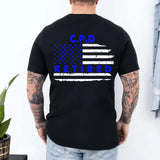 Personalized US Police Department Retired Police Officer US Flag Blue Line T-shirt Printed KVH241882