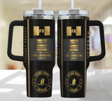 Personalized French Army Veteran Rank Gold & Name Proudly Served 40OZ Matte Tumbler With Handle Printed AHHN241876