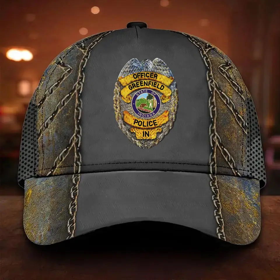 Personalized US Police Badge Cap 3D Printed KVH241889