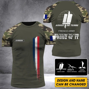 Personalized French Army Veteran Been There Done That & Damn Proud Of It 3D T-shirt Printed AHVQ241894