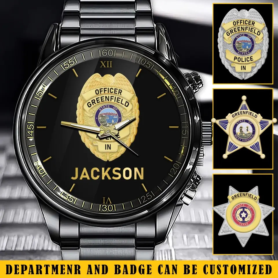Personalized US Police Badge Police Officer Custom Name Watch Printed QTKH241927