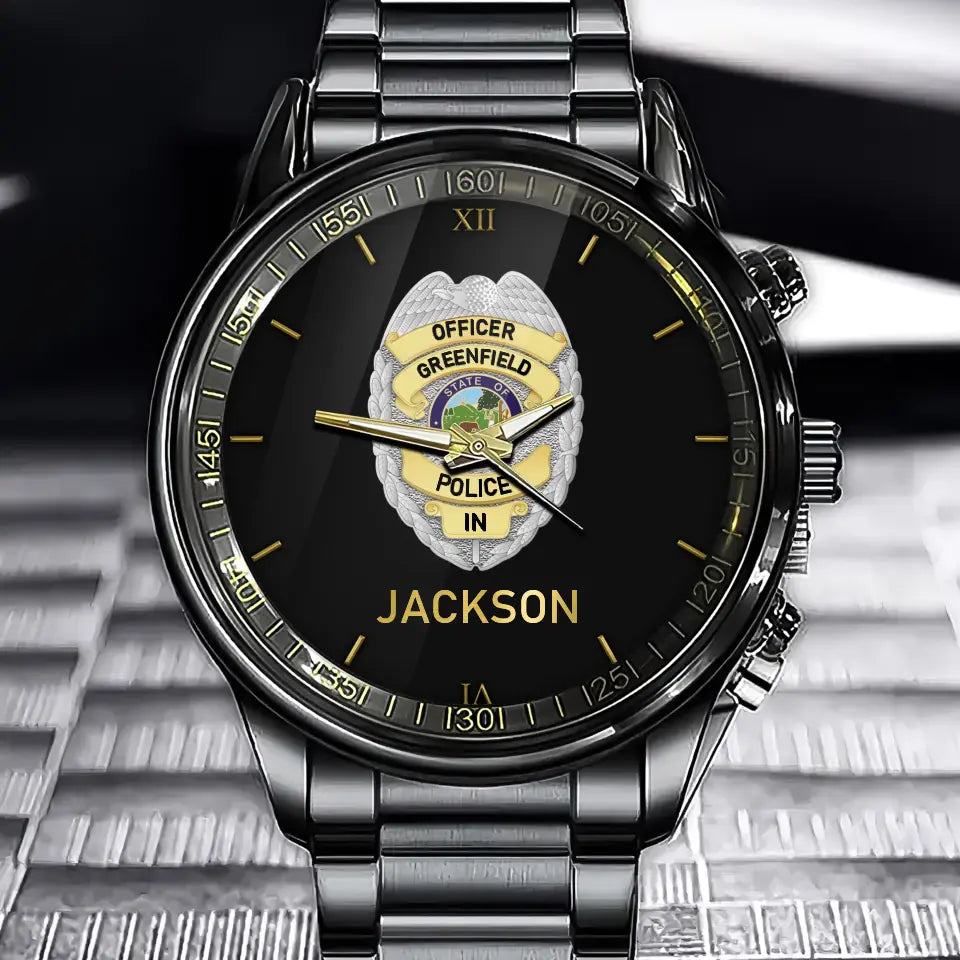 Personalized US Police Badge Police Officer Custom Name Watch Printed QTKH241927