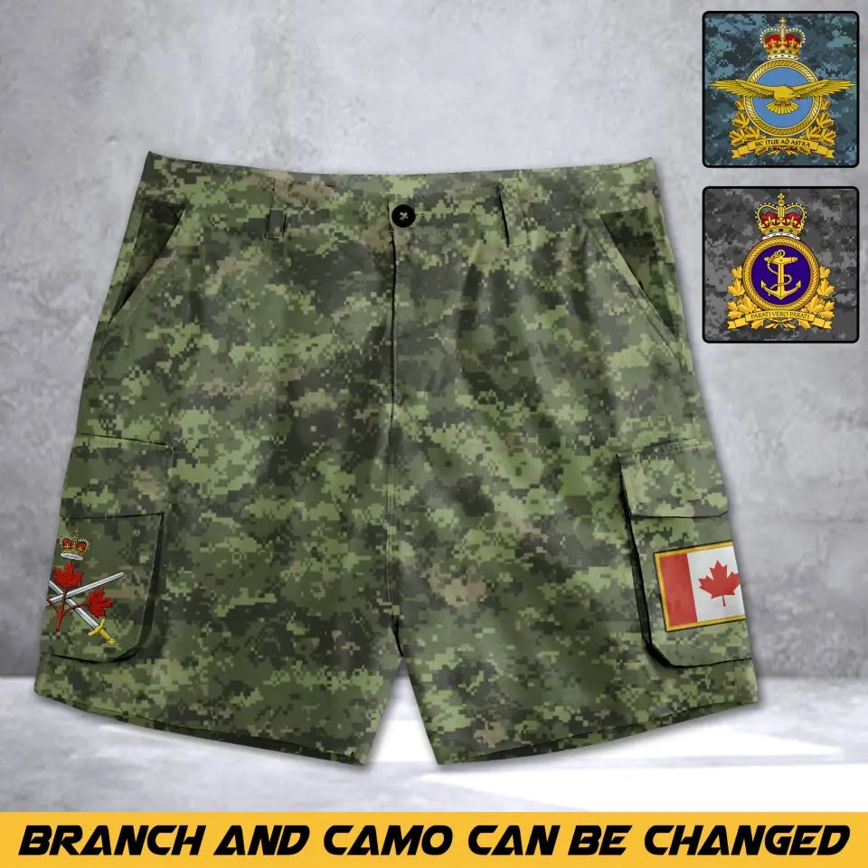 Personalized Canadian Veteran Camo Canadian Military Logo Cargo Short Printed AHVA241937