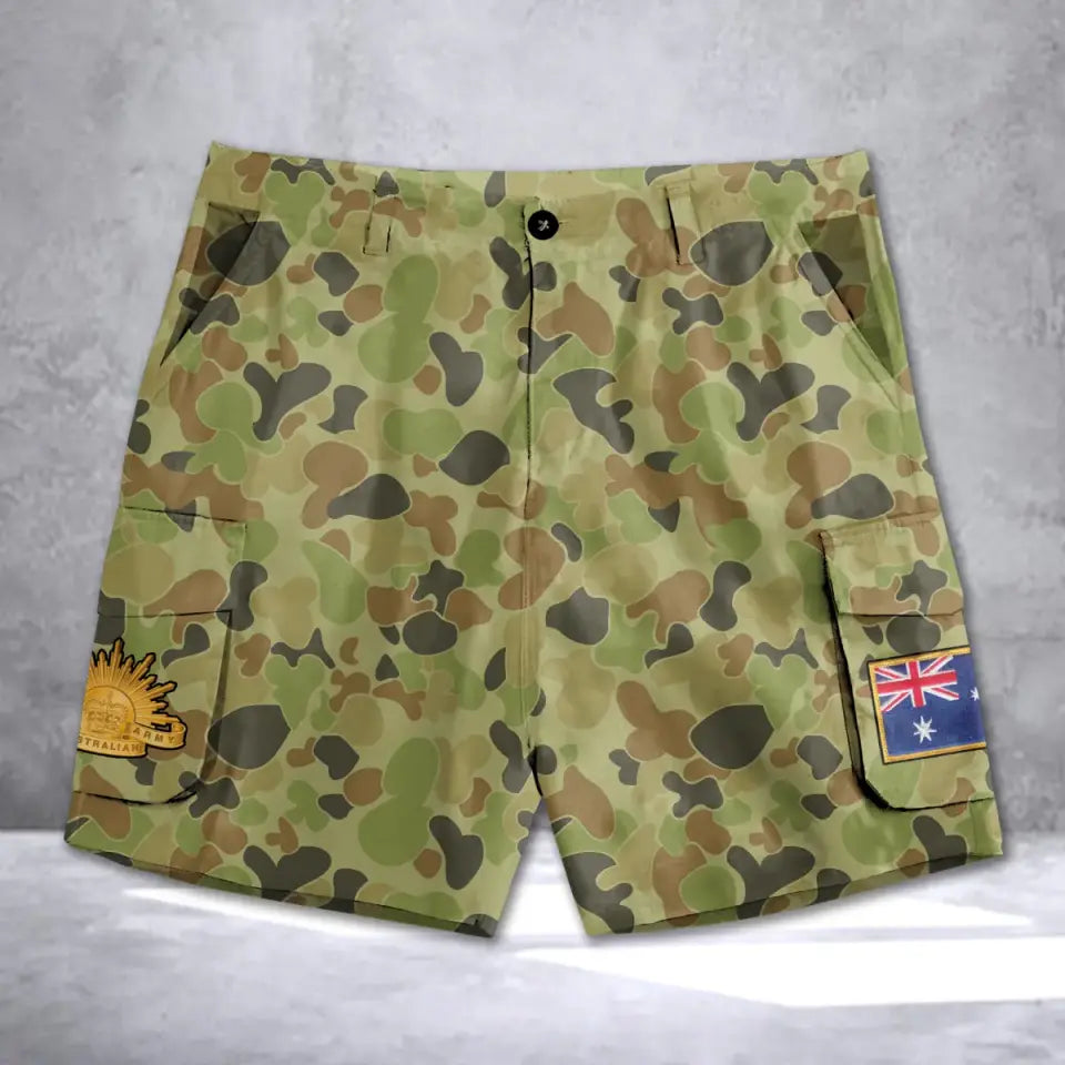 Personalized Australian Veteran Camo Australian Military Logo Cargo Short Printed AHVA241937