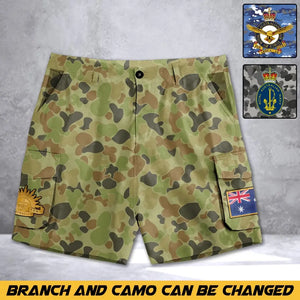 Personalized Australian Veteran Camo Australian Military Logo Cargo Short Printed AHVA241937