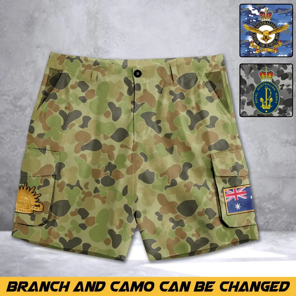 Personalized Australian Veteran Camo Australian Military Logo Cargo Short Printed AHVA241937