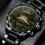 Personalized Australian Army Veteran Australian Military Logo Custom Rank Gold & Service Time Watch Printed AHVA241938