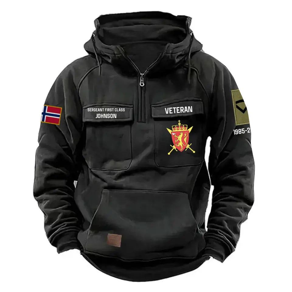 Personalized I Walked The Walk Norwegian Veteran Norwegian Military Logo & Rank Camo American Retro Hooded Sweatshirt Printed AHVA241939