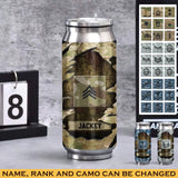 Personalized United State Veteran Rank Camo Custom Name Stainless Steel 3D Print Cup Printed VA241942