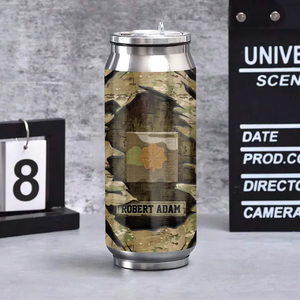 Personalized United State Veteran Rank Camo Custom Name Stainless Steel 3D Print Cup Printed VA241942